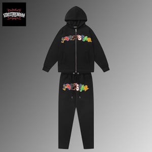 Unisex Trainingsanzug mit Regenbogen Logo – Zip Hoodie & Jogger im Set Streetwear Outfit