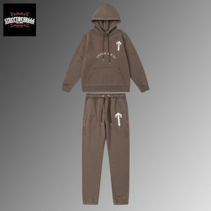 Der Unisex Pullover Trainingsanzug Komfort Set Streetwear Hoodie Set - Brauner 2-teiliger Trainingsanzug