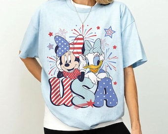 Minnie And Duck Fourth of July PNG, 2026 Disney Patriotic Memorial Day PNG, Disneyland Patriotic 250 Years Shirts