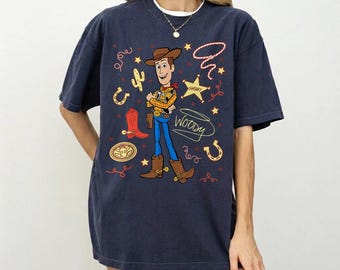 Woody Toy Story PNG, Design rétro Woody et sublimation Bullseye, téléchargement numérique Cowboy shérif pour chemise
