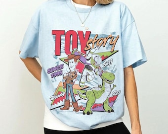 Comfort Colors Disney Toy Story 1995 Retro PNG, Woody Buzz Lightyear Rex, Disney Pixar Fest, WDW Disneyland Family Vacation Trip