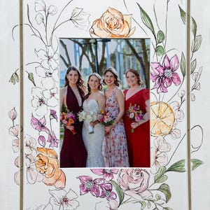 Hand painted Photo Mat/11x14 Unframed/Photo Mat/Customized/Custom Wedding Gift/Wedding Gift Idea/Photo Keepsake/Gift for her/Custom Made