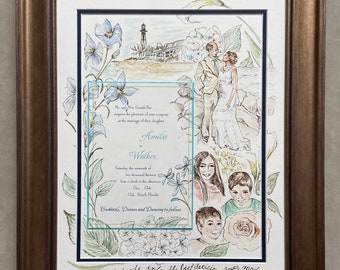 11 x 14 enmarcado/Invitación + Retratos personalizados/Retrato de niño/Retrato de mascota/Citas personalizadas/Regalo de aniversario/Regalo sincero personalizado