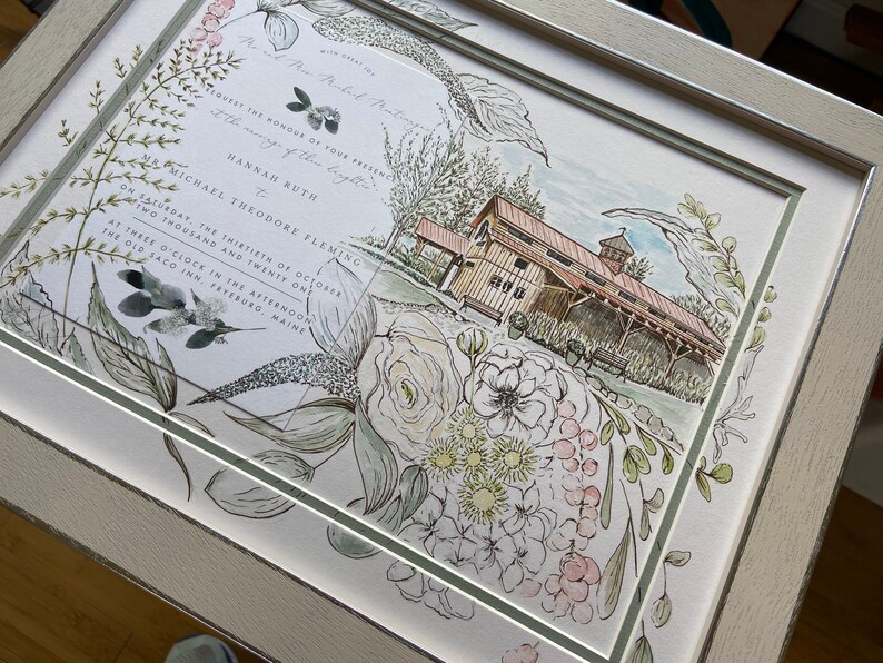 Venue+Invite Framed/11x14/Framed Wedding Venue/Custom Wedding Gift/Wedding Gift/Wedding Gift Idea/Anniversary Gift Idea/Framed Invitation