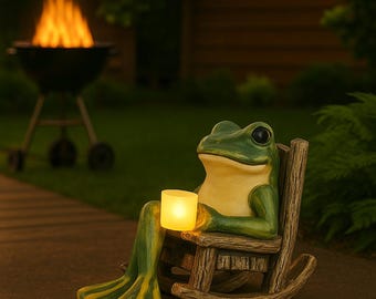 Solar Powered Mini Frog Garden Statue – Indoor & Outdoor Decor