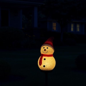 Christmas Snowman Solar Lights – Outdoor Garden Decorations Red