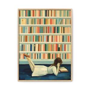 Arte de pared acogedor para leer, decoración inspiradora para amantes de los libros, biblioteca en casa, regalo para lectores, decoración literaria de pared, impresión en lienzo, lectura, lectores