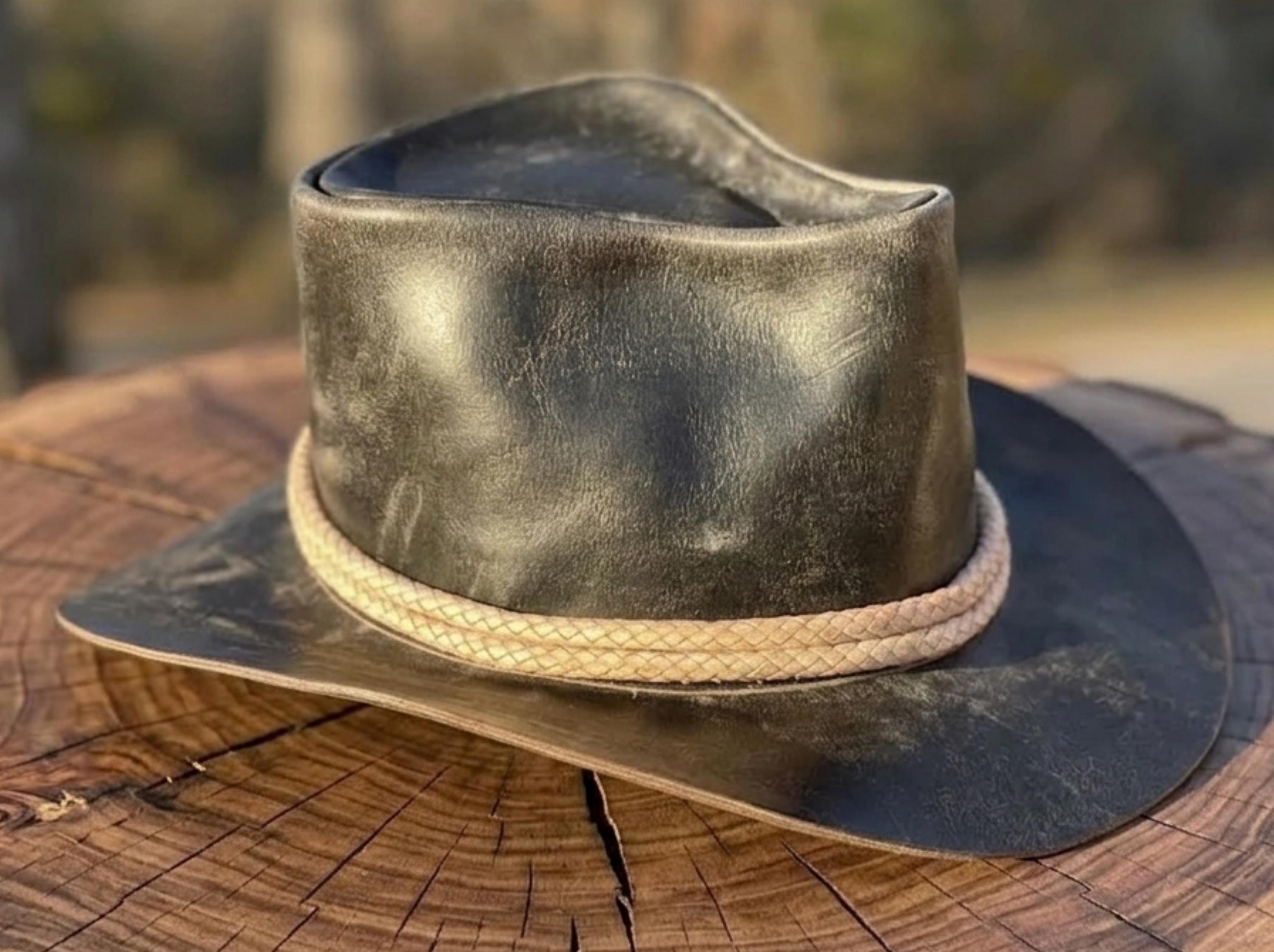 Genuine Leather Steampunk Cowboy Hat - Etsy Australia