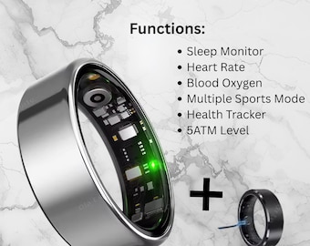 2025 Health Smart Ring Heart Rate Blood Pressure Sleep Tracking IP68 Waterproof Fitness Gift