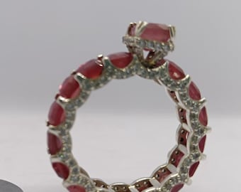 925 Sterling Silver Jewelry With Precious Stone Ruby Handmade Jewelry Ring.