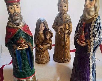 Japanese Nativity Set, Kokeshi Dolls Nativity Set, Nativity Scene