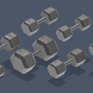 STL File Pack 1: 1/12 Scale Dumbbell Weights – Miniature Gym Equipment
