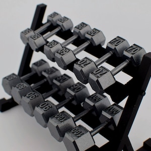 1/12 Scale Dumbbell Set – Miniature Gym Equipment for Action Figures & Dioramas