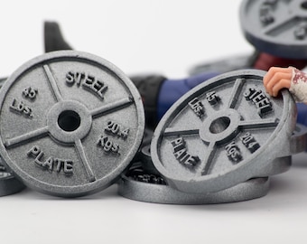 1/12 Scale 45lb Plate & Barbell Set - Miniatur-Fitnessstudio-Diorama-Ausrüstung