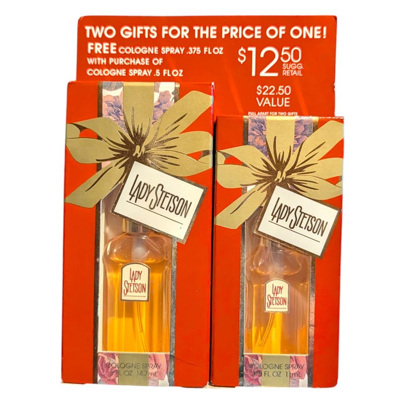 Vintage Lady Stetson Cologne Spray Coty Two Bottle Set 0.5 oz & 0.375 oz image 1