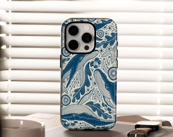 Whale shark patchwork hardshell phone case with iPhone 17, 16, 15, 14, 13, 12, Plus Pro Max, and Samsung S25, S24, S23, and S22 Ultra