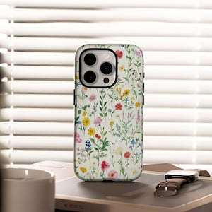 Cute Floral Phone Case Wildflower Bohemian Style Phone Case for iPhone 17 16 15 14 13 12 Plus Pro Max Samsung S25 S24 S23 S22 Ultra