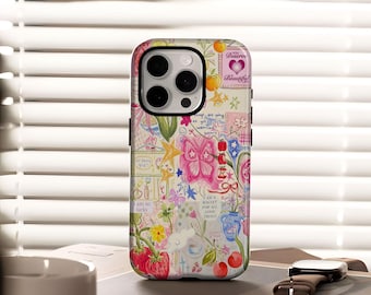 Kawaii Collage Phone Case Cute Japanese Phone Cover with iPhone 17, 16, 15, 14, 13, 12, Plus, Pro Max Samsung S25, S24, S23, S22 Ultra.