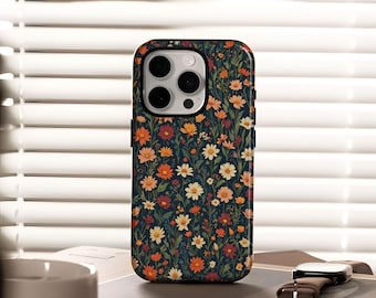 Funda para teléfono con estampado floral retro y colorido, compatible con iPhone 17, 16, 15, 14, 13, 12, 11, Pro Max, Samsung Galaxy S23, S22, S21 y S20 Ultra.