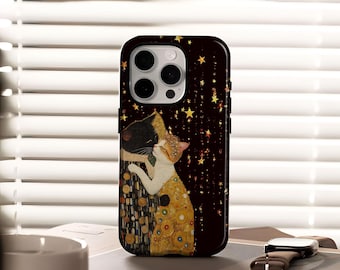 fun and stylish black cat art phone case is compatible with iPhone 17/16/15/14/13/12 Plus Pro Max and Samsung S25/S24/S23/S22 Ultra.