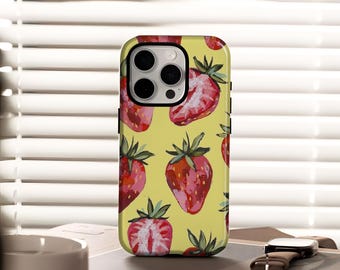 Funda de teléfono Cottagecore con diseño de fresa, personalizada con fresas deliciosas para iPhone 17, 16, 15, 14, 13, 12, 11 Pro Max Mini, Samsung Galaxy S20, S22, S23