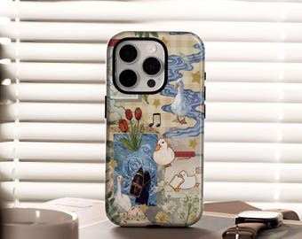 Goose Summer Phone Case Cute Duck iPhone Case with iPhone 17, 16, 15, 14, 13, 12, Plus, Pro Max, Samsung S25, S24, S23, and S22 Ultra.