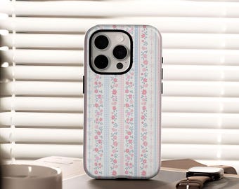 Pink Floral Case, Pink Floral Cute Phone Case, with iPhone 17, 16, 15, 14, 13, 12, Plus, Pro Max, Samsung S25, S24, S23, S22 Ultra