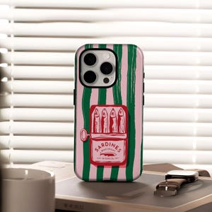 Retro Sardine Tin MagSafe Phone Case, Italian Summer Moodboard Gift, for iPhone 17 16 15 14 13 12 Plus Pro Max Samsung S25 S24 S23 S22 Ultra