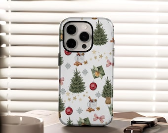 Vintage Christmas Trees Case, Christmas Gift Ideas, with iPhone 17, 16, 15, 14, 13, 12, 11, Pro Max, Samsung Galaxy S23, S22, S21, S20 Ultra