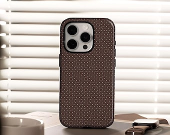 Brown Polka Dot Phone Case Autumn Case Compatible with iPhone 17, 16, 15, 14, 13, 12, Plus, Pro Max, Samsung S25, S24, S23, S22 Ultra