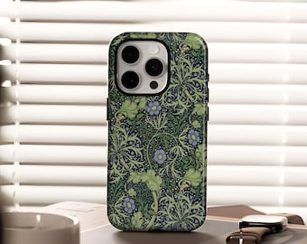 Funda con diseño de flores silvestres y estilo oscuro, para iPhone 17, 16, 15, 14, 13, 12, Plus, Pro Max, Samsung S25, S24, S23, S22 Ultra