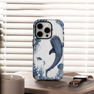 Valhajskal med korallrev, telefonskal lämpligt för iPhone 17, 16, 15, 14, 13, 12, 11, Pro Max, Samsung Galaxy S23, S22, S21, S20 Ultra.