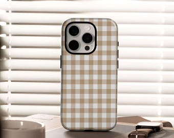 Autumn plaid magnetic phone case compatible with iPhone 17, 16, 15, 14, 13, 12, 11, Pro Max and Samsung Galaxy S23, S22, S21, S20 Ultra