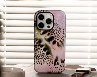 Funda para teléfono con estampado de guepardo rosa, compatible con iPhone 17, 16, 15, 14, 13, 12, Plus, Pro Max, Samsung S25, S24, S23, S22 Ultra