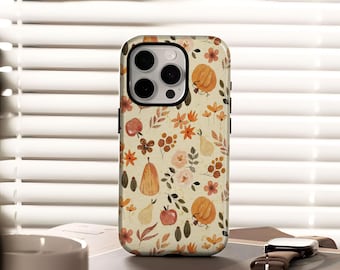 Autumn Phone Case: Pumpkin Spice, Fall Leaves, Compatible with iPhone 17, 16, 15, 14, 13, 12, Plus,Pro Max, Samsung S25, S24, S23, S22 Ultra