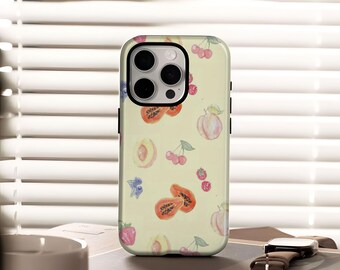 Funda de teléfono con diseño de frutas y bayas, con diseño de fresa y arándanos, compatible con iPhone 17, 16, 15, 14, 13, 12 Plus, Pro Max y Samsung S25, S24, S23 y S22 Ultra.