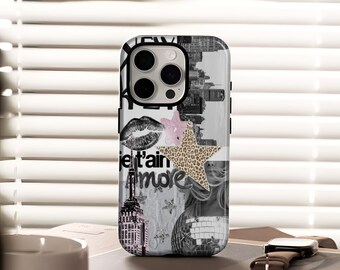 New York collage phone case, disco ball phone case for iPhone 17, 16, 15, 14, 13, 12, Plus, Pro Max and Samsung S25, S24, S23, S22 Ultra.