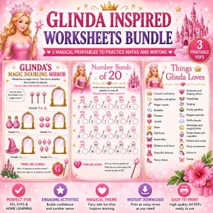 Glinda-inspirerade matteblad | Talbindningar upp till 20 | Dubbleringsaktivitet | Sagomatematik | Utskrivbar KS1-matematik | Hemundervisnings-PDF