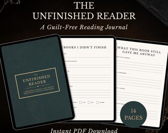 The Unfinished Reader | A Reading Journal for People Who Don’t Finish Books | Dark Academia Printable & Digital Journal, Goodnotes, Xodo PDF