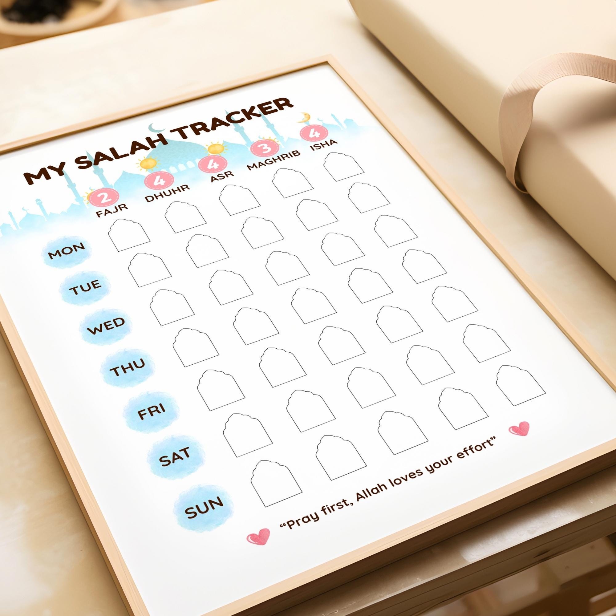 Weekly Salah Tracker for Family Printable | Islamic Kids Prayer Chart ...