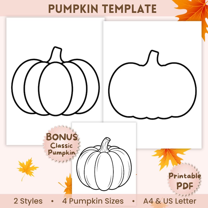 Tracing Pattern Teplates Pumpkin Tracing Template - Etsy