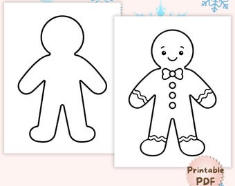 Gingerbread Man Template Printable, Blank Outline & Classic Gingerbread, Winter Craft PDF, Classroom Activity, Gingerbread Man Disguise Base