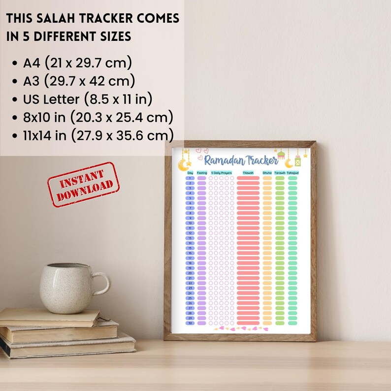 Ramadan Prayer & Fasting Tracker Printable | Islamic Salah Tracker ...
