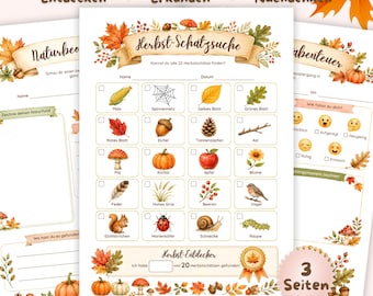 Fall Scavenger Hunt Printable, Autumn Nature Hunt for Kids, Fall Activity, Outdoor Nature Walk, Preschool Kindergarten Homeschool PDF [DE]