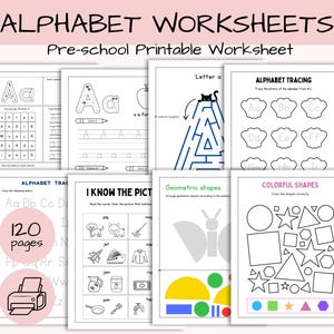 Alphabet Worksheets, Printable Tracing Coloring Activities, Homeschool, Preschool Letters Kindergarten Toddlers Handwriting Letter Practice