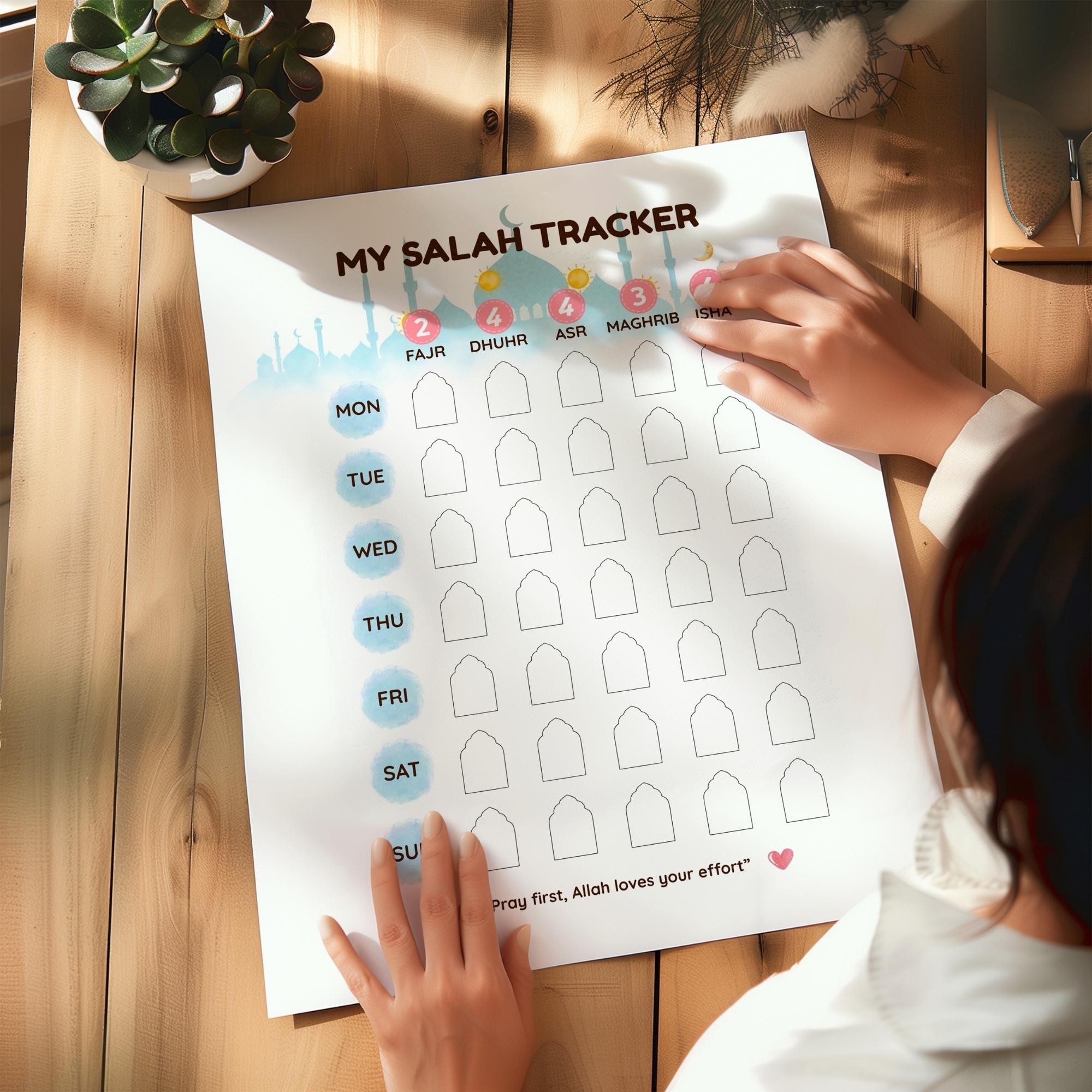 Weekly Salah Tracker for Family Printable | Islamic Kids Prayer Chart ...