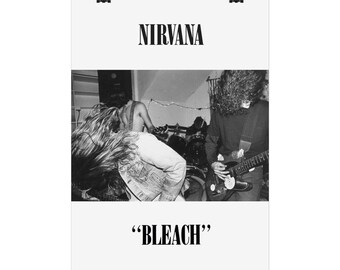 Nirvana - Bleach - Edycja Negatywna - Rzadki plakat muzyczny, dekoracje muzyczne, pamiątki zespołu, prezent dla miłośnika muzyki