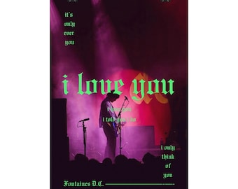 Plakat muzyczny Fontaines DC „I Love You” – wystrój w stylu vintage rock