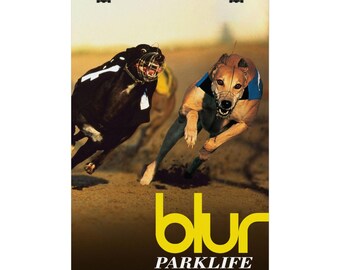 Plakat Blur Parklife – wydruk z muzyką zespołu retro