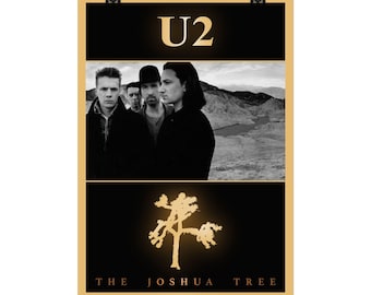 Plakat U2 The Joshua Tree – wystrój w stylu vintage z muzyką rockową